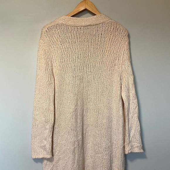 Jenni Kayne Merino Wool Silk Blend Cream Maxi Long Cardigan - Picture 4 of 5